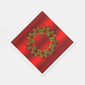 Gold Wreate op Rode Kerstmis Servet (Hoek)