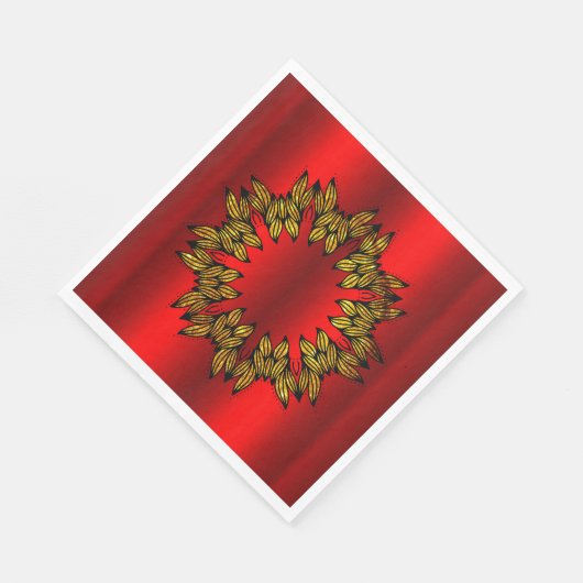 Gold Wreate op Rode Kerstmis Servet (Hoek)