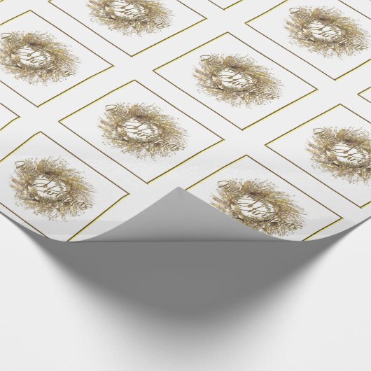 Gold Wreated Merry-kerstinpakpapier Cadeaupapier (Hoek)