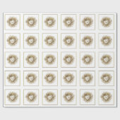 Gold Wreated Merry-kerstinpakpapier Cadeaupapier (Vlak)