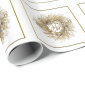 Gold Wreated Merry-kerstinpakpapier Cadeaupapier (Rol Hoek)