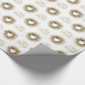 Gold Wreated Merry-kerstinpakpapier Cadeaupapier (Hoek)