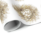 Gold Wreated Merry-kerstinpakpapier Cadeaupapier (Rol Hoek)