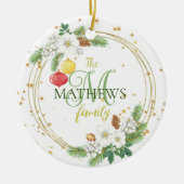 Gold Wreated Ornament White Berries en Petunias (Voorkant)