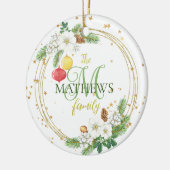 Gold Wreated Ornament White Berries en Petunias (Links)