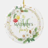 Gold Wreated Ornament White Berries en Petunias (Achterkant)