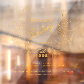 Gold Wreath Bakery Logo Company Info Raamsticker (Vel 2)