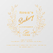 Gold Wreath Bakery Logo Company Info Raamsticker (Vel)
