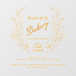 Gold Wreath Bakery Logo Company Info Raamsticker