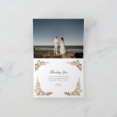 Gold Wreath Classic Monogram Huwelijk Bedankkaart (Binnen)