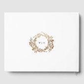 Gold Wreath Classic Monogram Huwelijk Gastenboek (Achterkant)