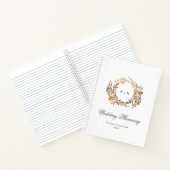 Gold Wreath Classic Monogram Huwelijk Notitieboek (Binnen)