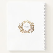 Gold Wreath Classic Monogram Huwelijk Notitieboek (Achterkant)