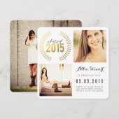 Gold Wreath Klasse van 2015 Afstuderen fotokaarten Aankondiging (Voorkant / Achterkant)