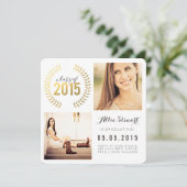 Gold Wreath Klasse van 2015 Afstuderen fotokaarten Aankondiging (Staand voorkant)