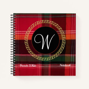 Gold Wreath Madras personaliseert monogram decorat Notitieboek