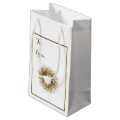 Gold Wreath Merry kerstcadeau Klein Cadeauzakje (Achterkant Gekanteld)