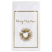 Gold Wreath Merry kerstcadeau Klein Cadeauzakje (Voorkant)