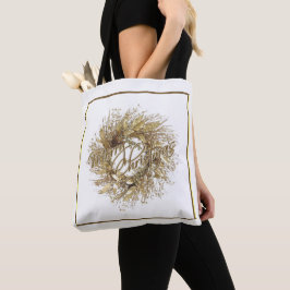 Gold Wreath Merry kerstCanvas tas
