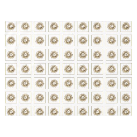 Gold Wreath Merry-kersttafelkledij Tafelkleed (Voorkant (Horizontaal))