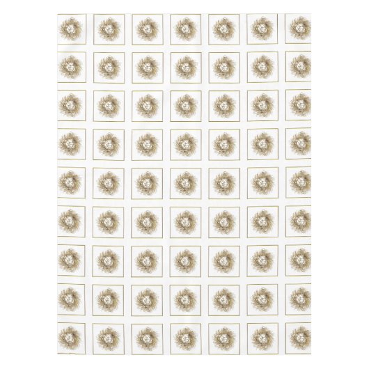 Gold Wreath Merry-kersttafelkledij Tafelkleed (Voorkant)