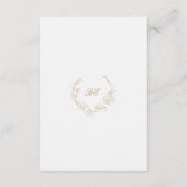 Gold Wreath Monogram Elegante bruiloft Informatiekaartje (Achterkant)
