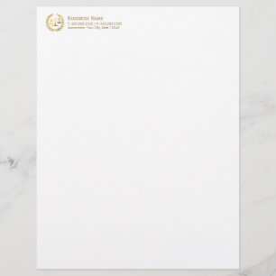Gold Wreath Scale of Justice Attorney Letterhead Gepersonaliseerd Briefhoofd
