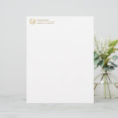 Gold Wreath Scale of Justice Attorney Letterhead Gepersonaliseerd Briefhoofd (Staand voorkant)