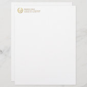 Gold Wreath Scale of Justice Attorney Letterhead Gepersonaliseerd Briefhoofd (Voorkant / Achterkant)