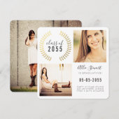 Gold Wreatklasse studenten Afstuderen fotokaarten Aankondiging (Voorkant / Achterkant)