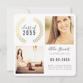 Gold Wreatklasse studenten Afstuderen fotokaarten Aankondiging (Voorkant)