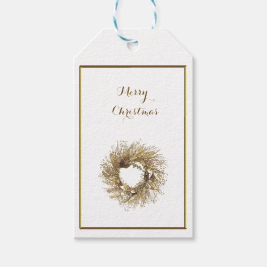 Gold Wreatry-kerstcadeauLabels Cadeaulabel (Voorkant)