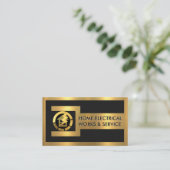 Gold Wrench Frame Electrical Engineer Visitekaartje (Staand voorkant)