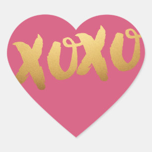 Gold XOXO liefde Roze Hart Stickers