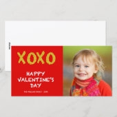 Gold XOXO | Valentijnsdag-fotokaart Feestdagenkaart (Voorkant / Achterkant)