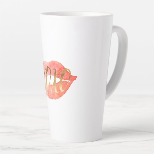 Gold XOXO Waterverf Lips Latte Mok (Rechterhoek)