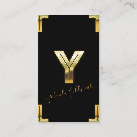 Gold Y Initiaal en Visitekaartje aan de grenzen (Voorkant)