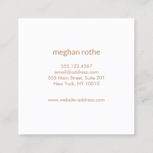 Gold Yarn Knitting Crochet Vierkante Visitekaartje (Achterkant)