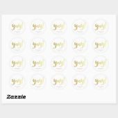 Gold Yay Glam Bruiloft Sticker (Vel)