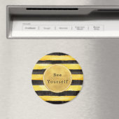 Gold Yellow Black Bee Stripes Magneet (Insitu (Vaatwasser))