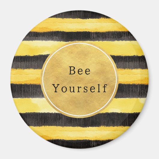 Gold Yellow Black Bee Stripes Magneet (Voorkant)
