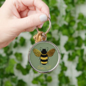 GOLD YELLOW BLACK BUMBLEBEE CALLIGRAPHY TEKST BEE SLEUTELHANGER (Hand)