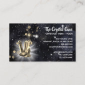 *~* Gold Yellow Crystals Dark Night Sky Stars Visitekaartje (Achterkant)