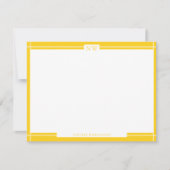 Gold Yellow Decorative Border Monogram Note Card Notitiekaartje (Voorkant)