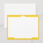 Gold Yellow Decorative Border Monogram Note Card Notitiekaartje (Voorkant / Achterkant)