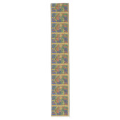 GOLD YELLOW FLORAL, NATIVITEITSKERSTMAS PARCHCHMEN LANGE TAFELLOPER (Voorkant)