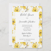 Gold Yellow Flowers Bridal Shower Kaart (Voorkant)