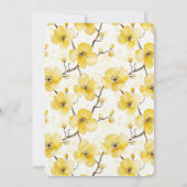 Gold Yellow Flowers Wedding Kaart (Achterkant)