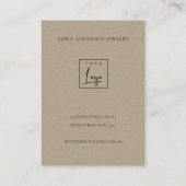 GOLD YELLOW FOLIAGE MONOGRAM JEWELRY CARE CARD VISITEKAARTJE (Achterkant)