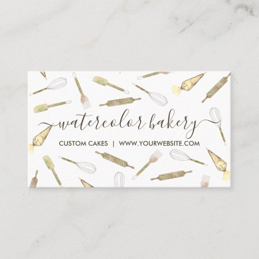 Gold Yellow HomeBakery Pastry Chef Visitekaartje (Voorkant)